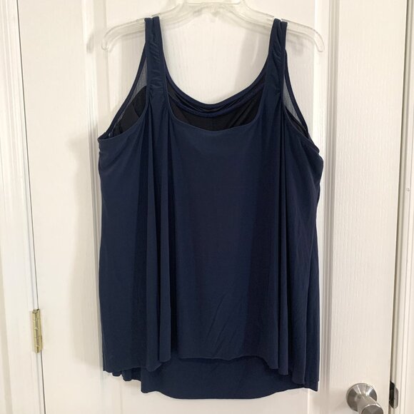 Miraclesuit Illusionists Ursula Tankini Swimsuit Top Midnight Blue Plus Size 24W - Picture 5 of 9